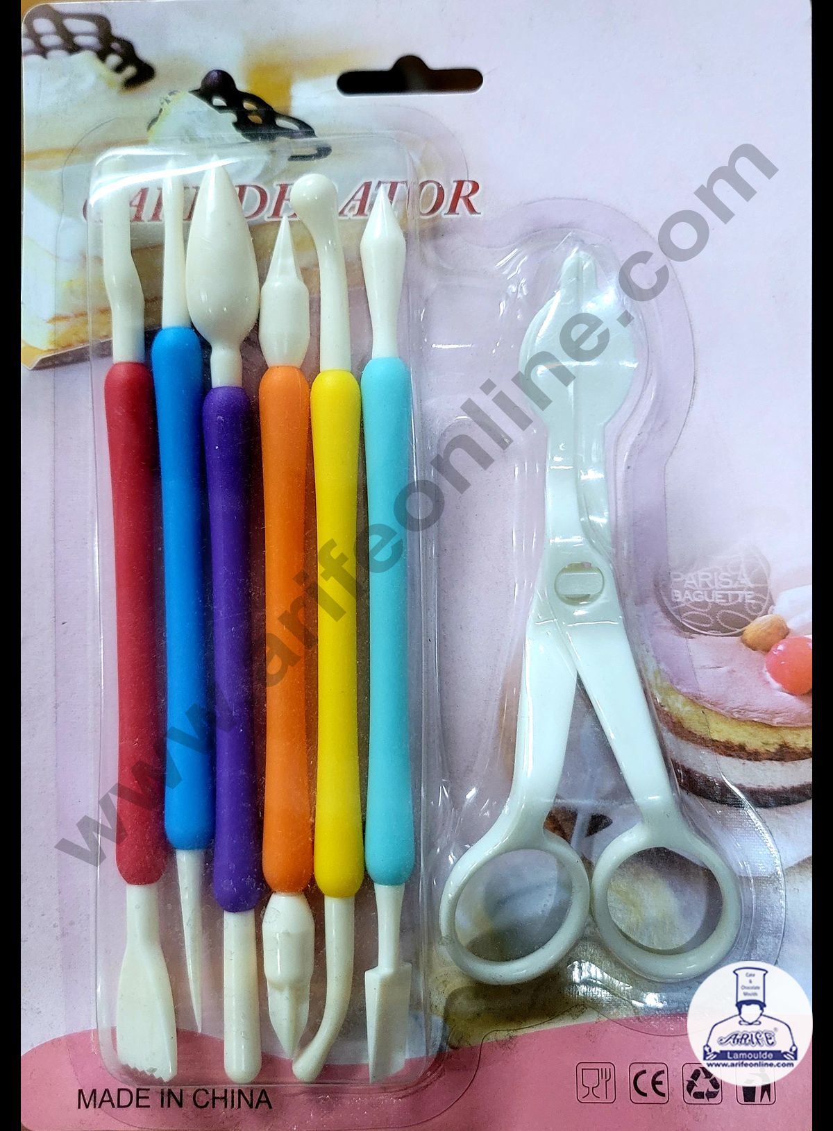 Cake Decor 6 Pcs Cake Modelling Tools With Flower Lifter Set Fondant Clay Cutter Carve Pen Mould Mold Tool