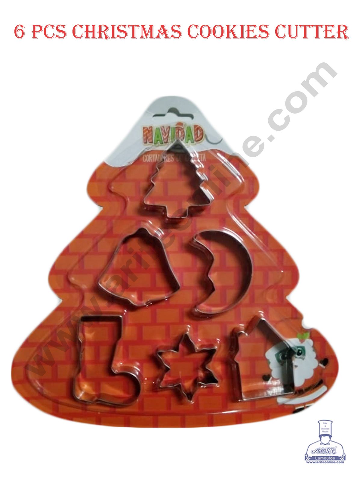 Cake Decor 6 Pcs Christmas Cookies Cutter Bakeware Mould Biscuit Mould Set Sugar Arts Fondant Cake Decoration Tools