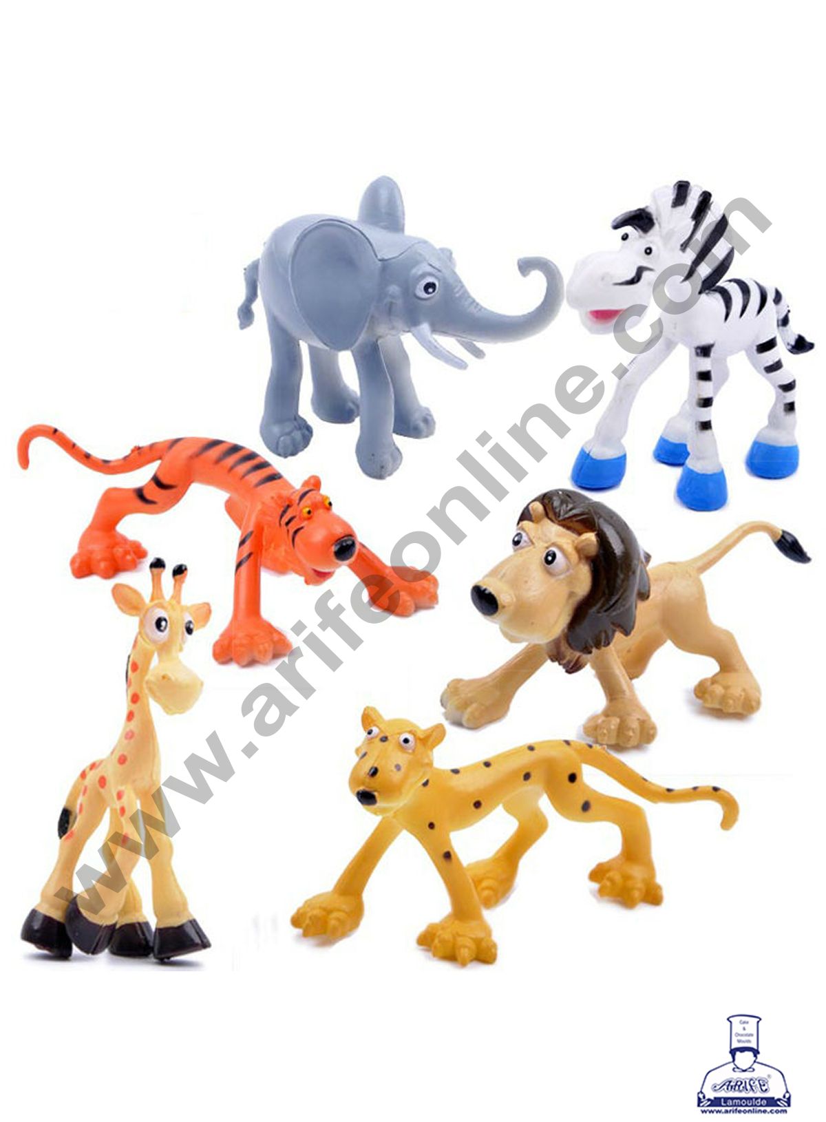 Cake Decor 6 Pcs Jungle Theme Plastic Toys for Cake Toppers
