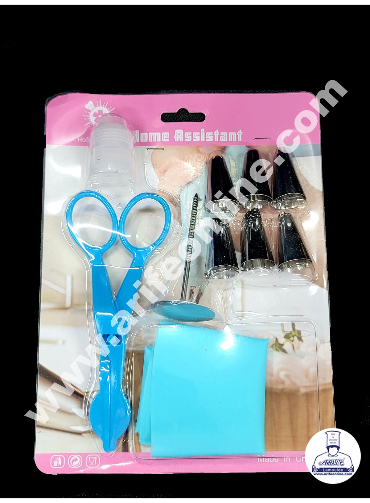 Cake Decor 6 Pcs Nozzle, 1 Coupler, 1 Rose Nail, 1 Piping Bag & 1 Flower Lifter Set Pastry Tips Cupcake Cake Decorating Nozzle