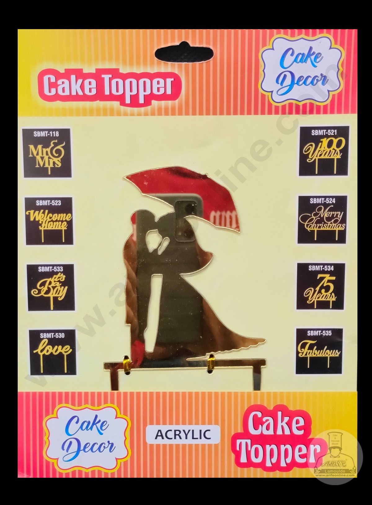 Cake Decor 6 inch Acrylic Finishing Cake Topper - Couple (SBMT-841)