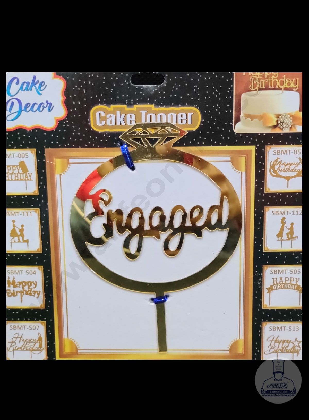 Cake Decor Acrylic Finishing Cake Topper - Engaged (SBMT-837)