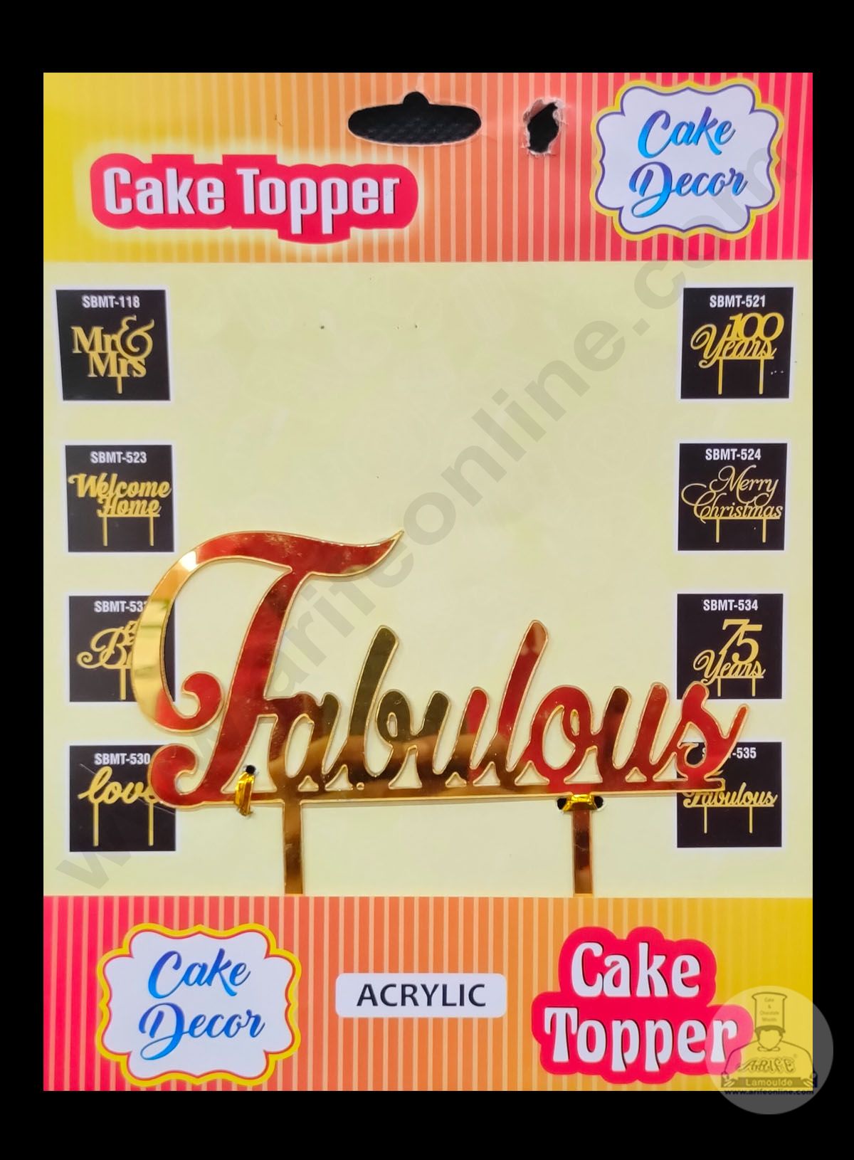 Cake Decor 6 inch Acrylic Finishing Cake Topper - Fabulous (SBMT-836)