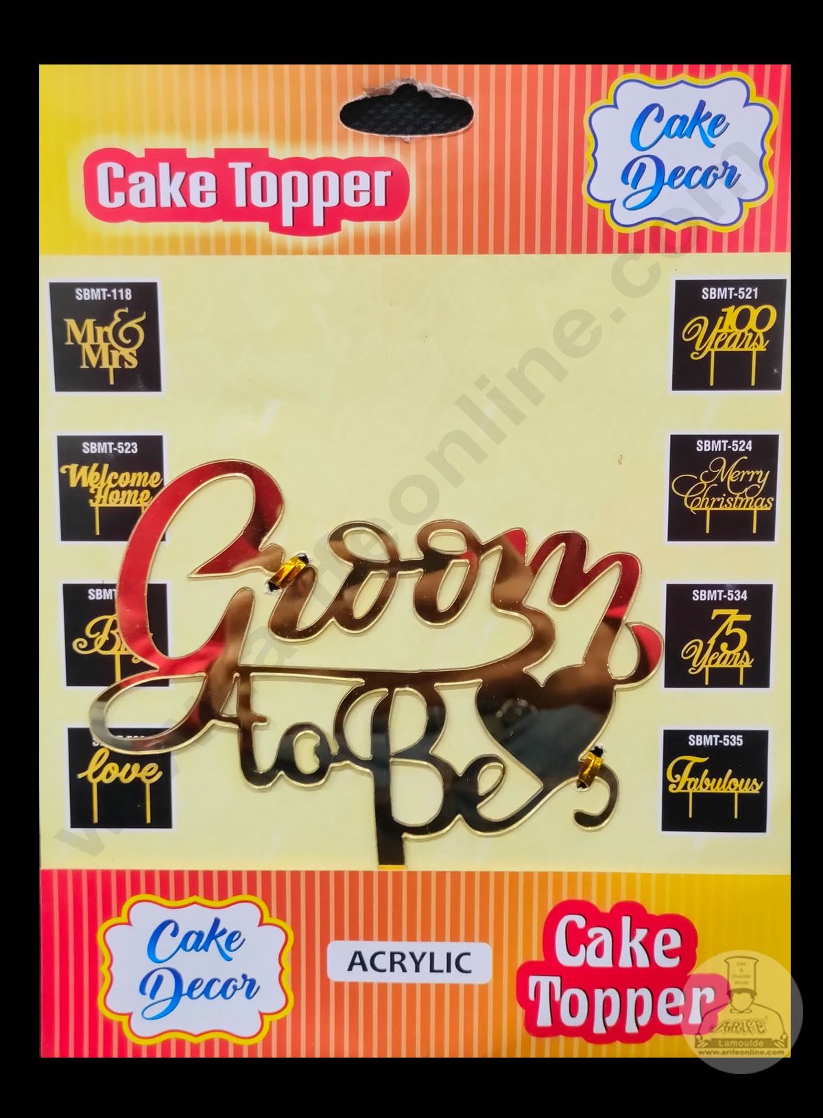 Cake Decor 6 inch Acrylic Finishing Cake Topper - Groom to Be (SBMT-839)