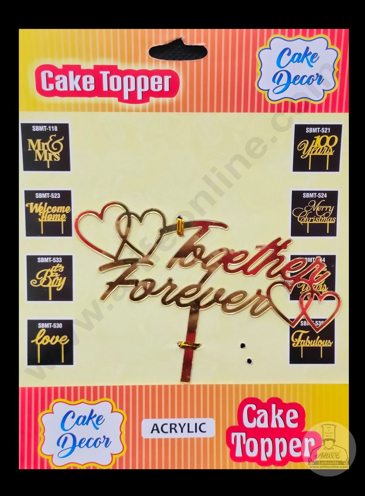Cake Decor Acrylic Finishing Cake Topper - Together Forever (SBMT-838)