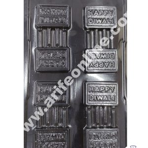 Cake Decor 8 Cavity Diwali Happy Diwali Mold PVC Chocolate mould (10 pcs pack)
