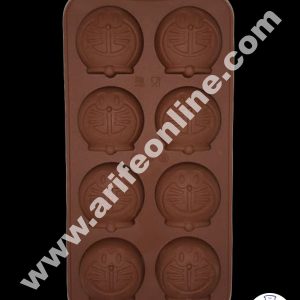 Cake Decor 8 Cavity Doraemon Face Shape Silicone Chocolate Mold ( SBCM-700 )