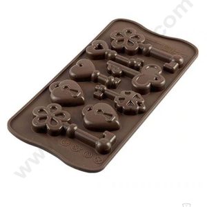 Cake Decor 8 Cavity Lock and Keys Shape Silicone Chocolate Mold ( SBCM-713 )