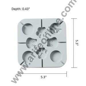 Cake Decor 8 Cavity Silicone Lollipop Mould Paw Plane Round Face Silicon Jelly Candy Moulds