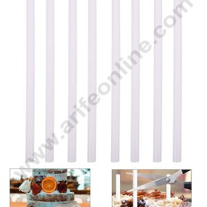 Cake Decor 8 Pcs Plastic White Dowel Rods for Tiered Cake Construction (29.5 cm X 1.5 cm)