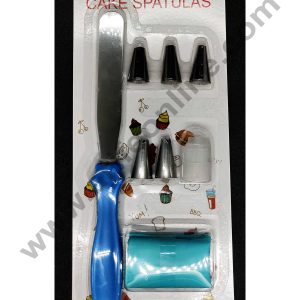 Cake Decor 8pc Set Of Palette Knife Nozzles  Coupler with Silicon Piping Bag SBPN-001