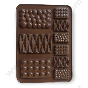 Cake Decor 9 Cavity Multi Shapes Bar Silicone Chocolate Mold ( SBCM-716)