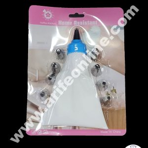 Cake Decor 9 Pcs Nozzle, 1 Coupler & 1 Piping Bag Set Pastry Tips Cupcake Cake Decorating Nozzle