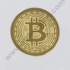 Cake Decor Acrylic Bitcoin Coin Topper for Cake and Cupcakes ( SBMT-Coin-024 )
