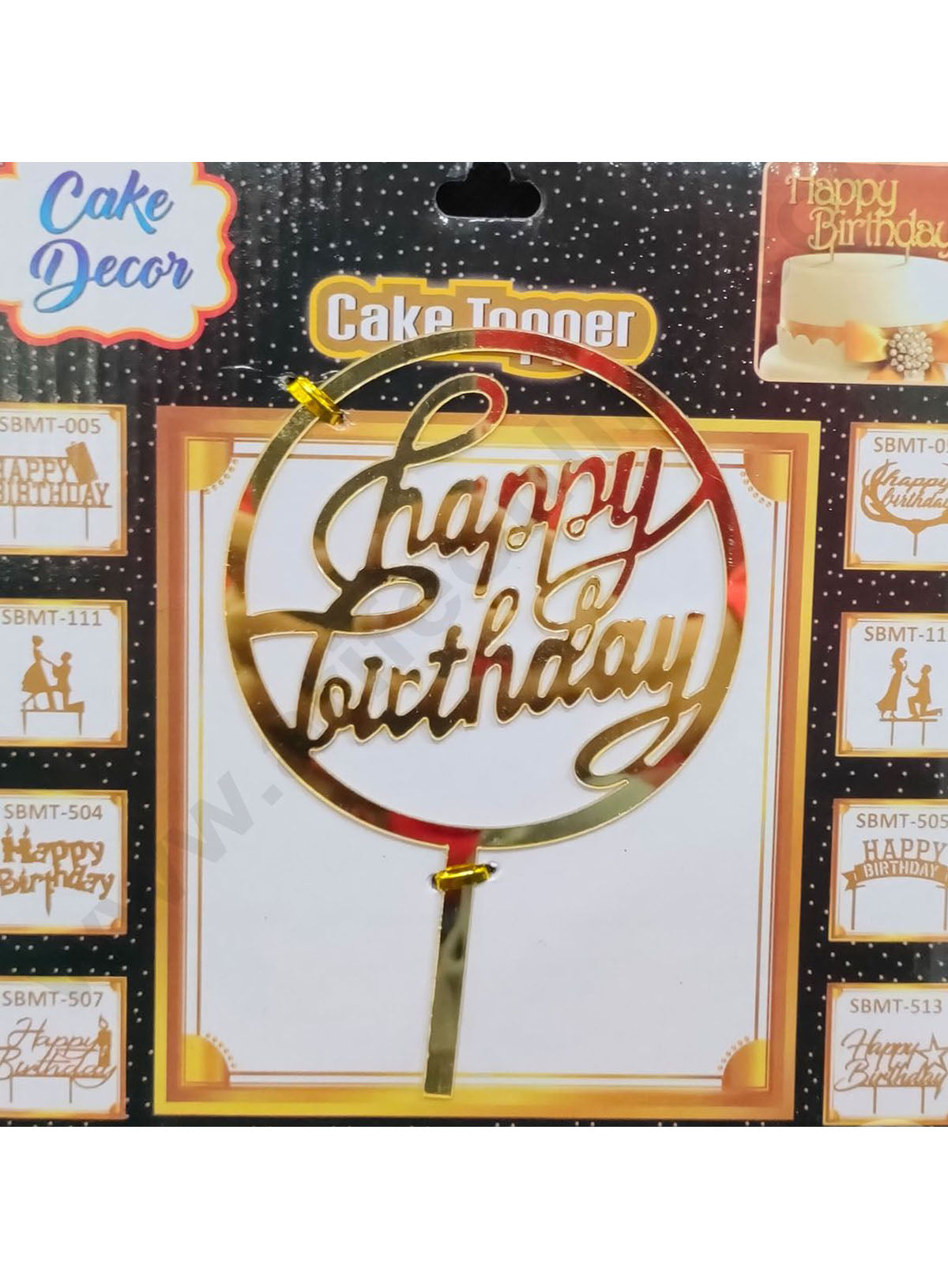 Cake Decor Acrylic Finishing Cake Topper - Happy Birthday (SBMT-835)