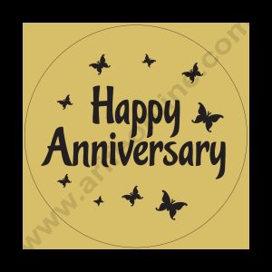 Cake Decor Acrylic Happy Anniversary Coin Topper for Cake and Cupcakes ( SBMT-Coin-011 )
