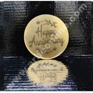 Cake Decor Acrylic Happy Anniversary Coin Topper for Cake and Cupcakes ( SBMT-Coin-012 )