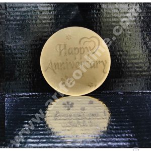 Cake Decor Acrylic Happy Anniversary Coin Topper for Cake and Cupcakes ( SBMT-Coin-014 )