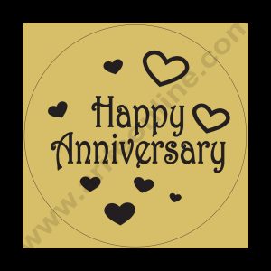 Cake Decor Acrylic Happy Anniversary Coin Topper for Cake and Cupcakes ( SBMT-Coin-015 )