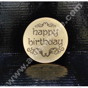 Cake Decor Acrylic Happy Birthday Coin Topper for Cake and Cupcakes ( SBMT-Coin-008 )