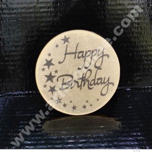 Cake Decor Acrylic Happy Birthday Coin Topper for Cake and Cupcakes ( SBMT-Coin-010 )