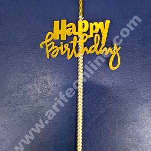 Cake Decor Acrylic Happy Birthday Topper with Candle For Cake And Cupcake ( SBMT-ATC-001 )