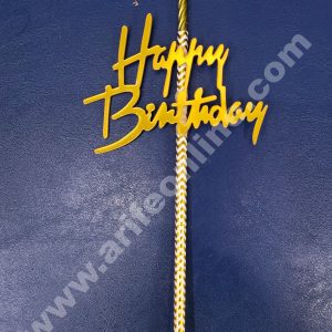 Cake Decor Acrylic Happy Birthday Topper with Candle For Cake And Cupcake ( SBMT-ATC-002 )
