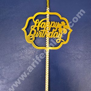 Cake Decor Acrylic Happy Birthday Topper with Candle For Cake And Cupcake ( SBMT-ATC-003 )