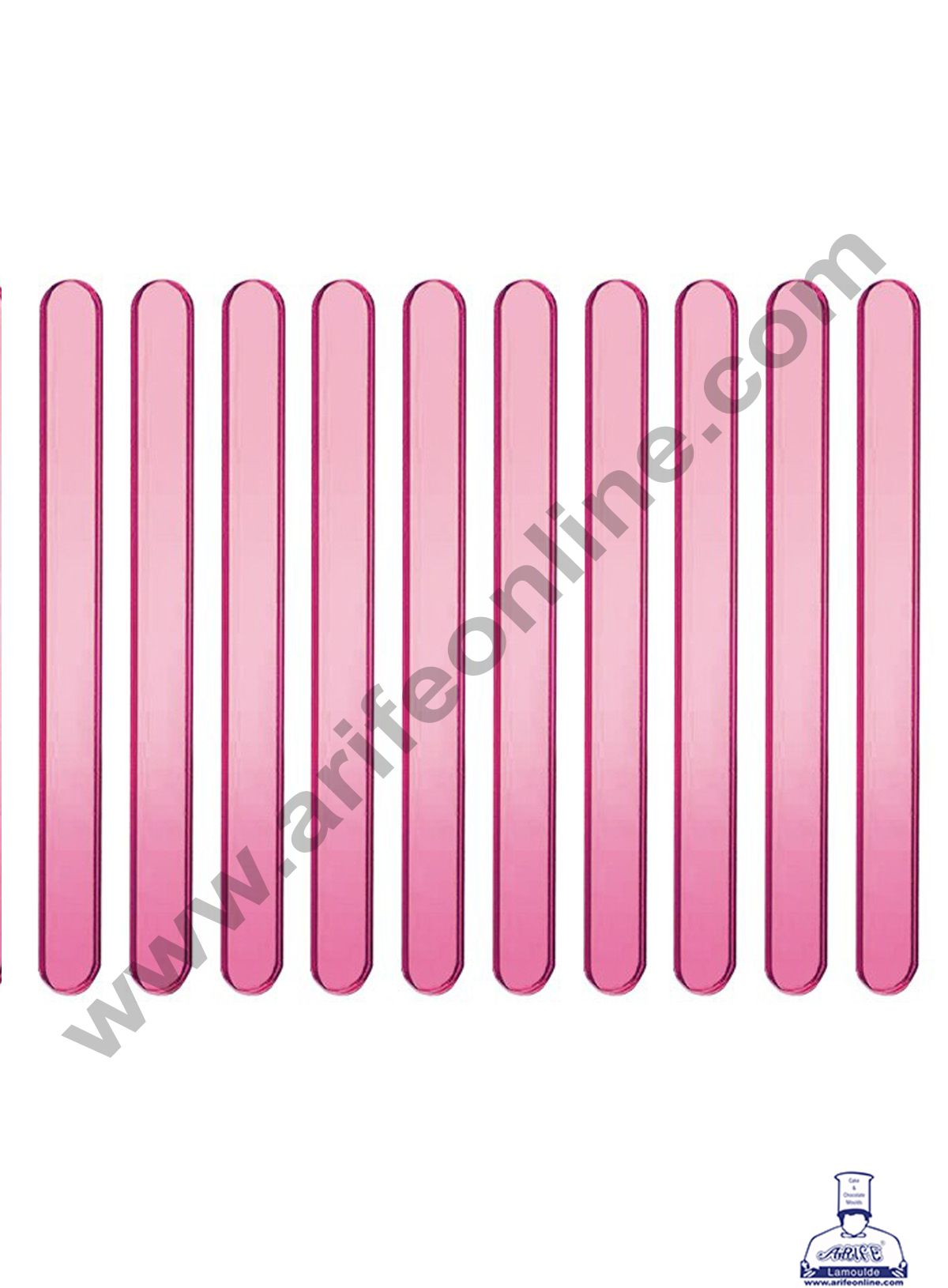 Cake Decor Acrylic Ice Cream Sticks For Cakesicle Popsicle and Candy - Rose Gold ( 10pcs )
