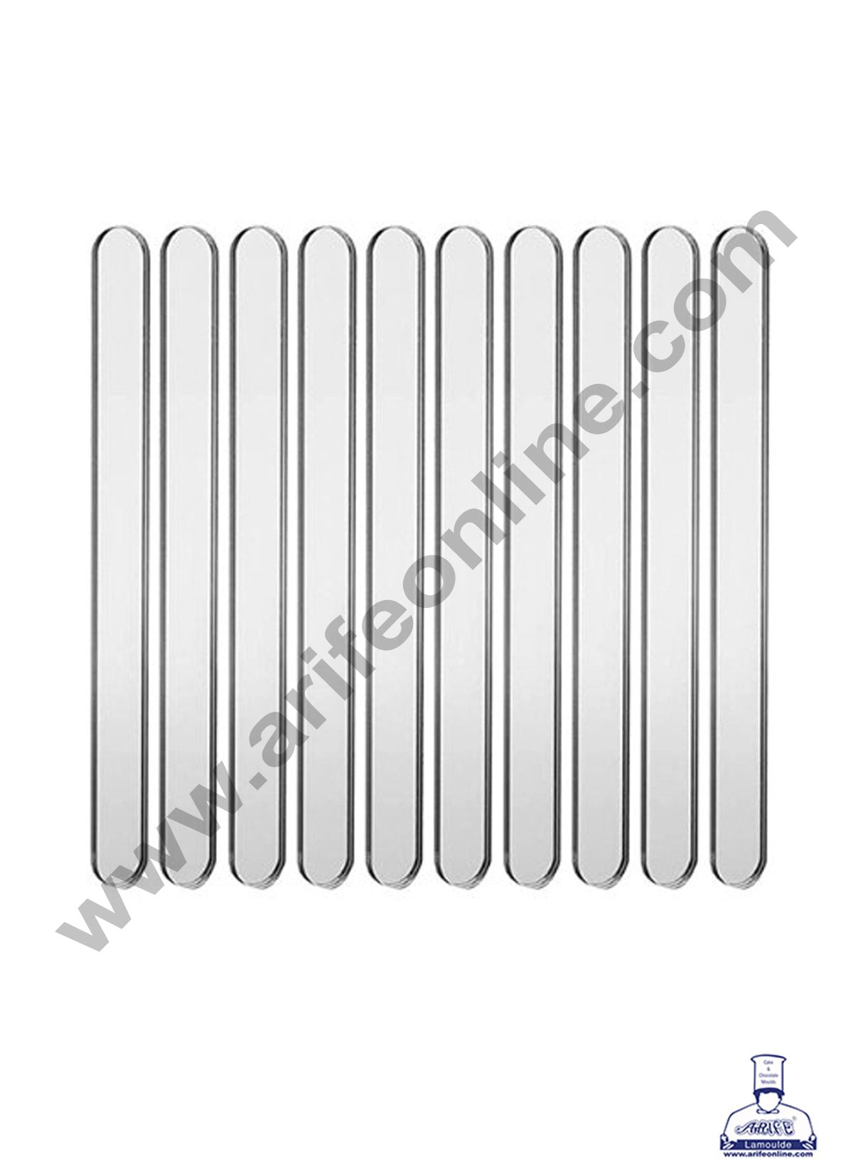 Cake Decor Acrylic Ice Cream Sticks For Cakesicle Popsicle and Candy - Silver ( 10pcs )