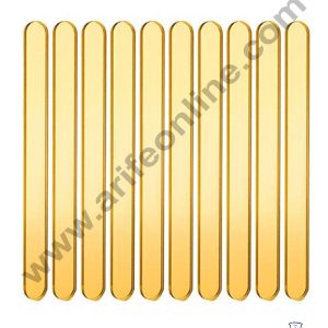 Cake Decor Acrylic Ice Cream Sticks For Cakesicle Popsicle and Candy - Golden ( 10pcs )