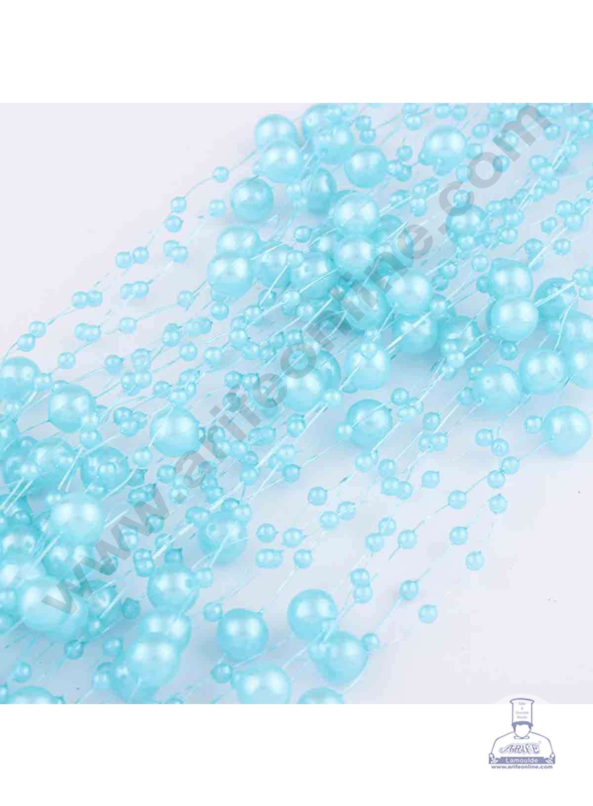 Cake Decorβ’ Blue Artificial Pearls String Beads Chain Garland Flowers Wedding Christmas Party Decoration 3mm 8mm Beads (SBBD-05)