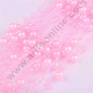 Cake Decor™ Light Pink Artificial Pearls String Beads Chain Garland Flowers Wedding Christmas Party Decoration 3mm 8mm Beads (SBBD-08)