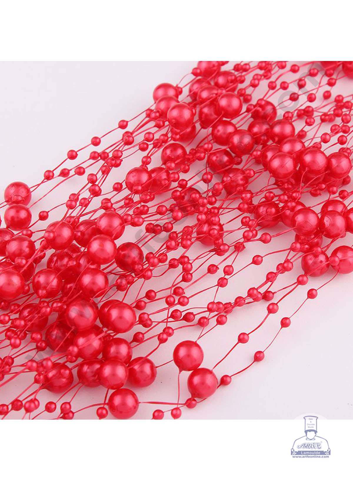Cake Decorβ’ Red Artificial Pearls String Beads Chain Garland Flowers Wedding Christmas Party Decoration 3mm 8mm Beads (SBBD-12)