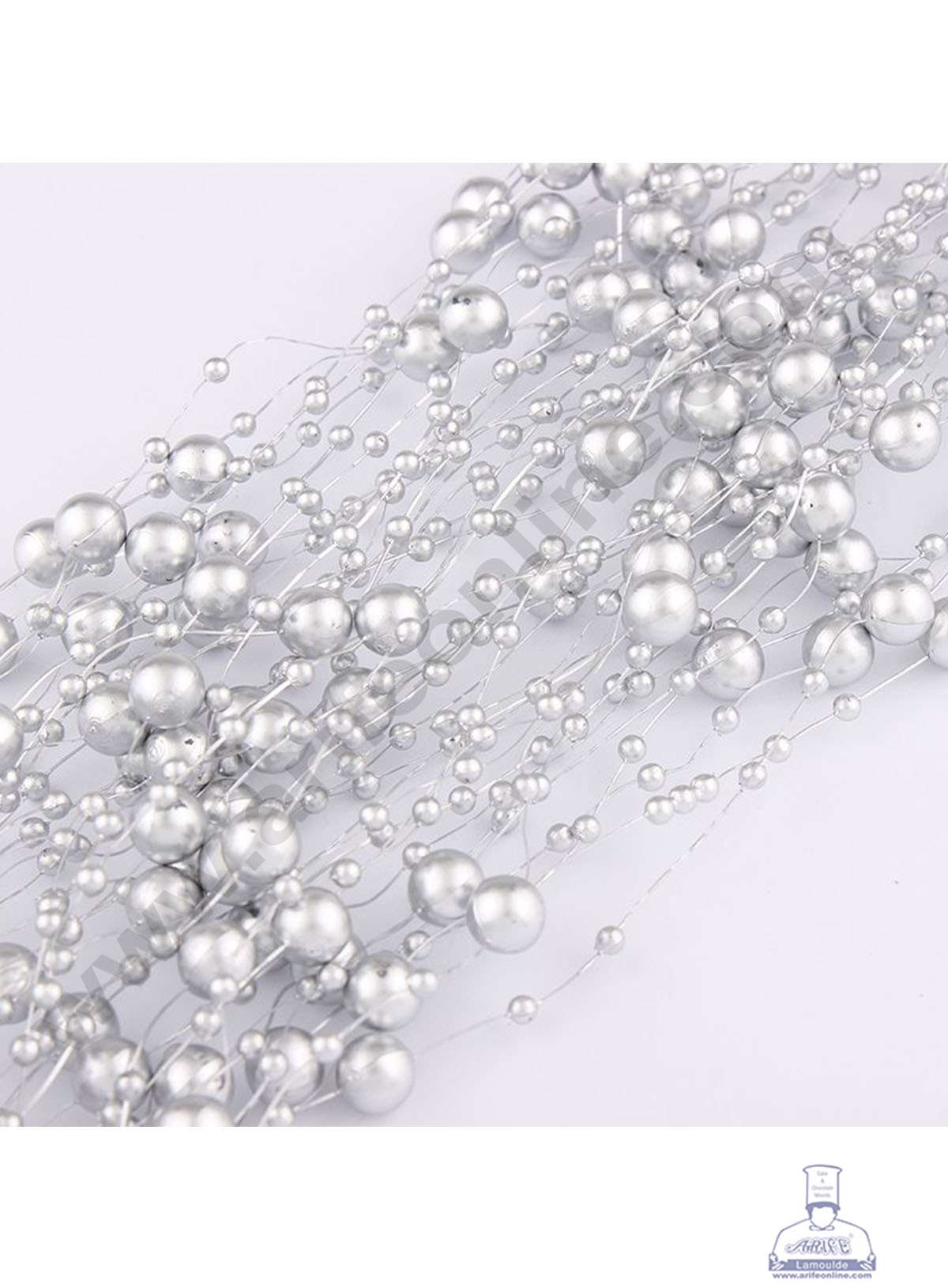 Cake Decorβ’ Silver Artificial Pearls String Beads Chain Garland Flowers Wedding Christmas Party Decoration 3mm 8mm Beads (SBBD-03)