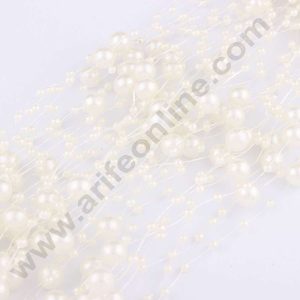 Cake Decor™ White Artificial Pearls String Beads Chain Garland Flowers Wedding Christmas Party Decoration 3mm 8mm Beads (SBBD-01)