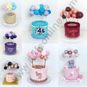 Cake Decor Assorted Confetti Balloons For Birthday Party Cake Topper (Pack of 19Pcs )