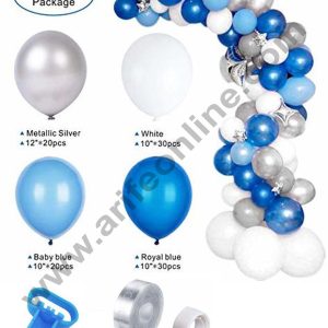 Cake Decor Blue Theme Latex Balloons Package Set For Party Balloon Decoration (Pack of 100 pc )