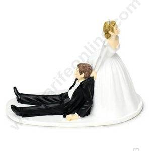 Cake Decor Bride Dragging Groom Wedding Couple Cake Topper For Cake Decoration