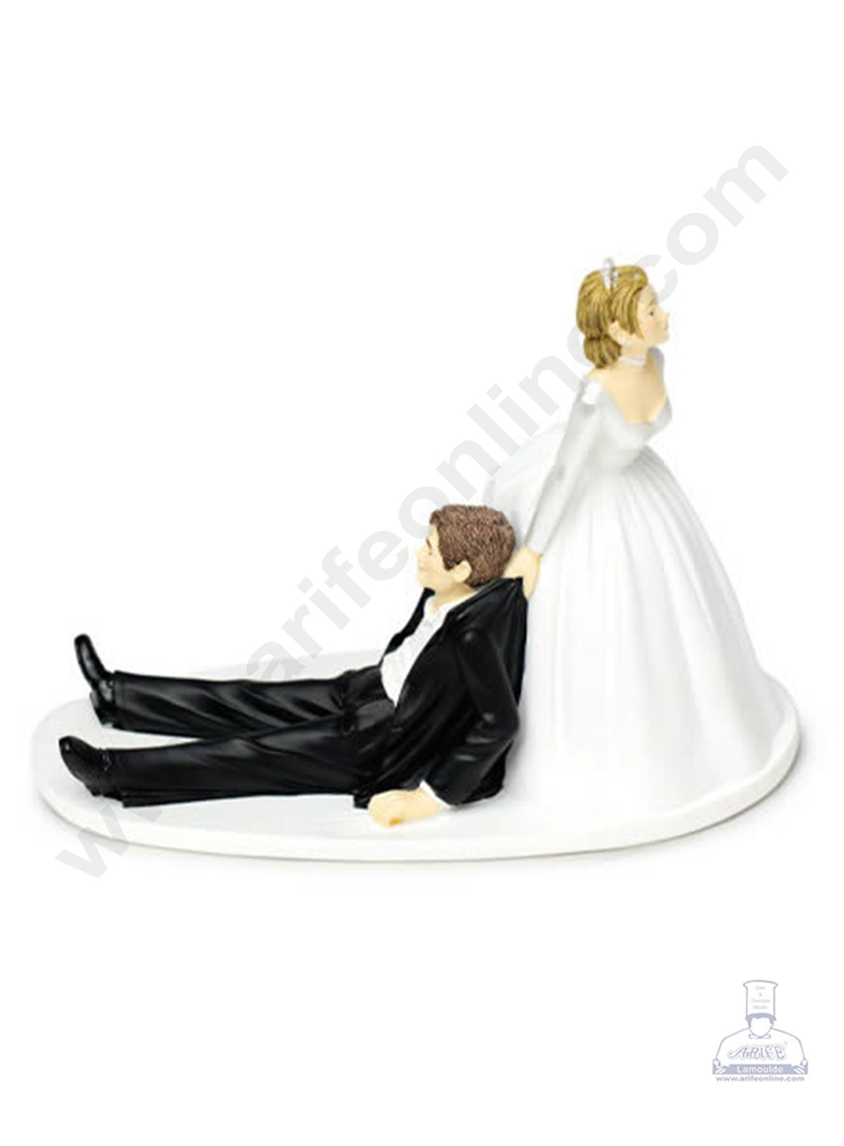 Cake Decor Bride Dragging Groom Wedding Couple Cake Topper For Cake Decoration