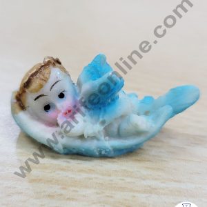 Cake Decor Ceramic Mini Baby Topper for Cake and Cupcake Decoration β Blue Sleeping Baby Prince