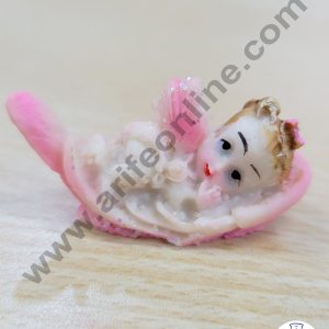 Cake Decor Ceramic Mini Baby Topper for Cake and Cupcake Decoration β Pink Sleeping Baby Princess