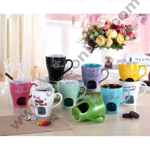 Cake Decor Chocolate Fondue Set Ceramic - Mug Shape 1 Pc
