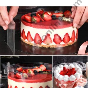 Cake Decor Collars Acetate Sheet Clear Cake Pull Me Cake Strips Transparent Chocolate Mousse Collar Surrounding Edge Decorating (24 x 10 Inch)