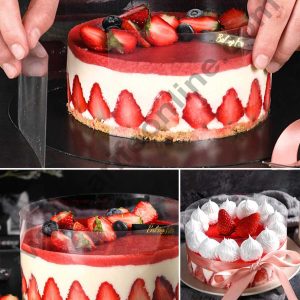 Cake Decor Collars Acetate Sheet Clear Cake Pull Me Cake Strips Transparent Chocolate Mousse Collar Surrounding Edge Decorating (24 x 8 Inch)