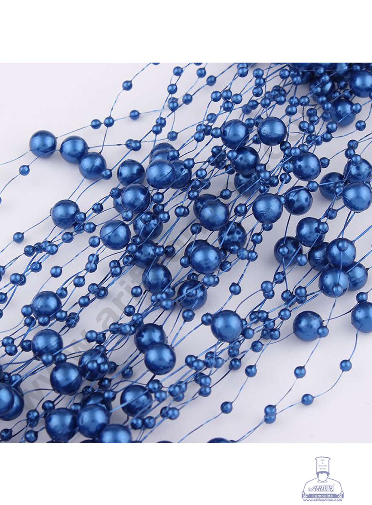 Cake Decorβ’ Dark Blue Artificial Pearls String Beads Chain Garland Flowers Wedding Christmas Party Decoration 3mm 8mm Beads (SBBD-06)