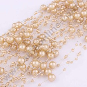Cake Decor™ Dusty Orange Artificial Pearls String Beads Chain Garland Flowers Wedding Christmas Party Decoration 3mm 8mm Beads (SBBD-13)