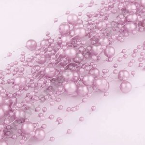 Cake Decor™ Dusty Purple Artificial Pearls String Beads Chain Garland Flowers Wedding Christmas Party Decoration 3mm 8mm Beads (SBBD-11)