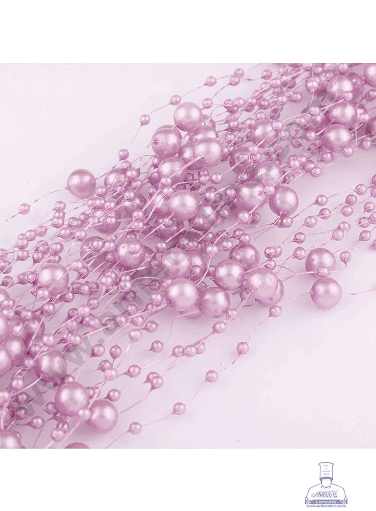 Cake Decorβ’ Dusty Purple Artificial Pearls String Beads Chain Garland Flowers Wedding Christmas Party Decoration 3mm 8mm Beads (SBBD-11)