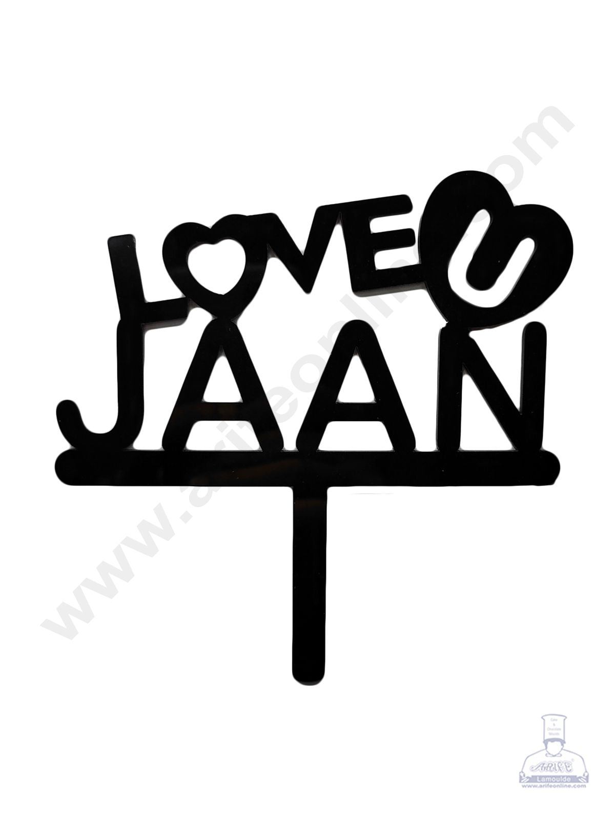 Cake Decor Exclusive Black Acrylic Cake Topper - Love U Jaan